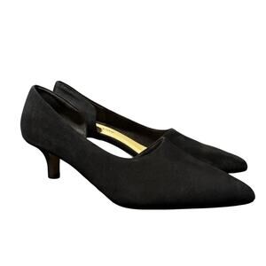 Bella Vita Womens Kitten Heel Pump Black Leather Suede Size 11 Classic Timeless